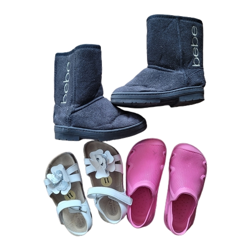 Girls Shoes Size 11 Lot Of 3 Sandals Clogs Boots